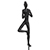 Metal Yoga Lady on Natural Wood Stand Decor