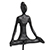 Metal Yoga Lady on Natural Wood Stand Decor